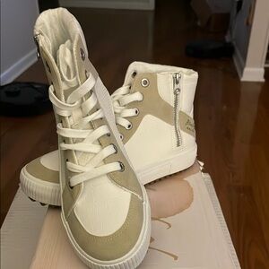 Blowfish White Taupe High-Top Sneakers